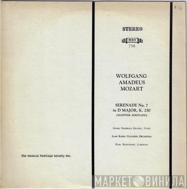, Wolfgang Amadeus Mozart , Georg Friedrich Hendel , Kammerorchester Des Saarländischen Rundfunks, Saarbrücken  Karl Ristenpart  - Serenade No. 7 In D Major, K. 250 (Haffner Serenade)