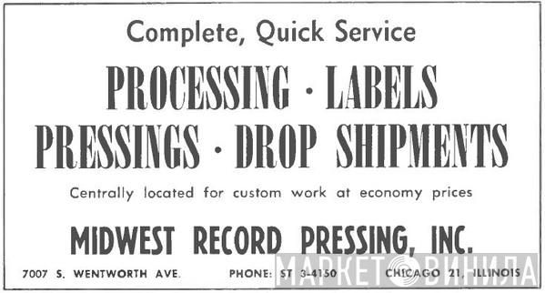 Midwest Record Pressing, Inc. - Винил CD и Кассеты лейбла Midwest Record Pressing, Inc. на сайте МаркетВинила