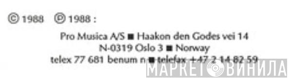 Pro Musica A/S, Norway - Винил CD и Кассеты лейбла Pro Musica A/S, Norway на сайте МаркетВинила