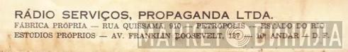Radio Serviços, Propaganda LTDA. - Винил CD и Кассеты лейбла Radio Serviços, Propaganda LTDA. на сайте МаркетВинила