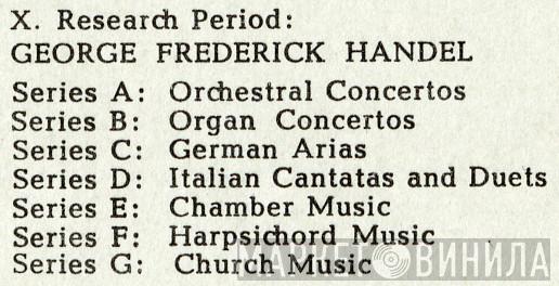 X. Research Period: George Frederick Handel - Винил CD и Кассеты лейбла X. Research Period: George Frederick Handel на сайте МаркетВинила