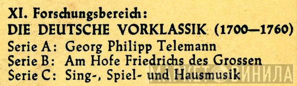 XI. Forschungsbereich: Die Deutsche Vorklassik (1700-1760) - Винил CD и Кассеты лейбла XI. Forschungsbereich: Die Deutsche Vorklassik (1700-1760) на сайте МаркетВинила